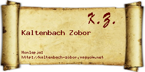 Kaltenbach Zobor névjegykártya